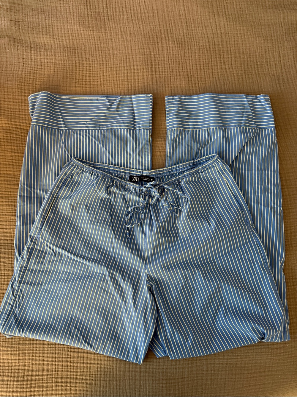 Blue and Yellow Striped Pants